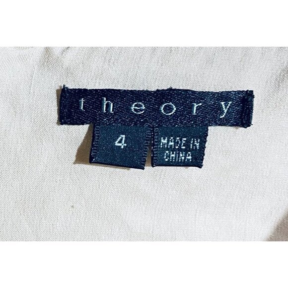Theory Dress Womens 4 Pink Vickie A Line Stretch Linen Blend V Neck Boho - Picture 5 of 7